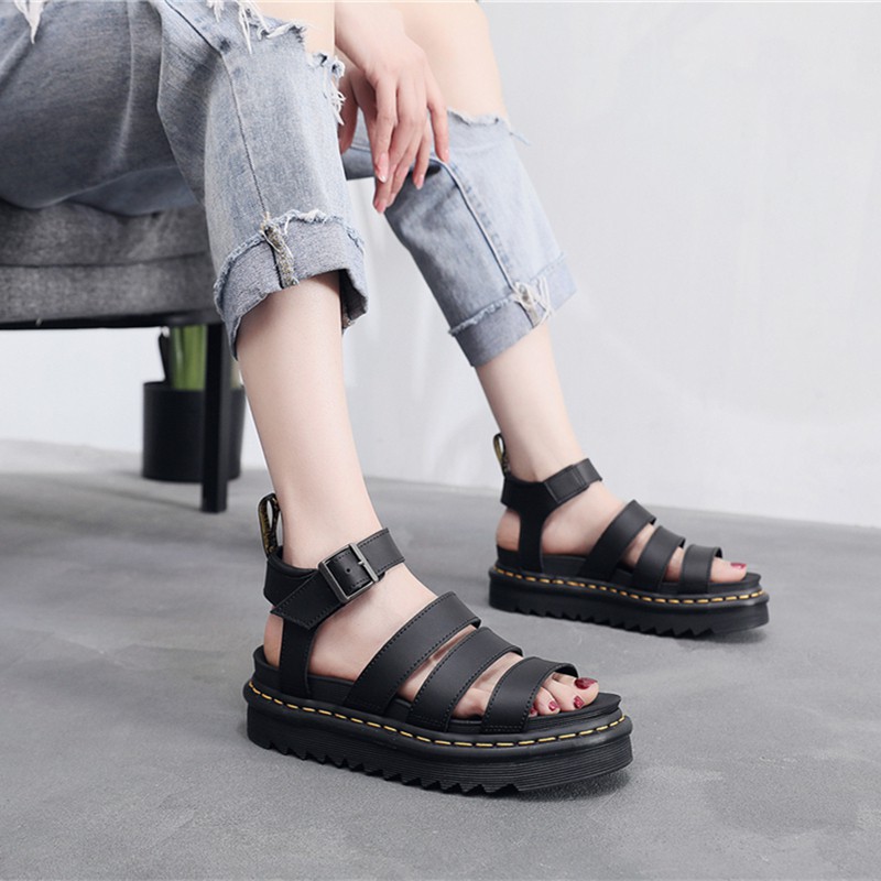 Women's platform Sandals Dr. Martens Air Wair Lady Top Layer Leather Sandals