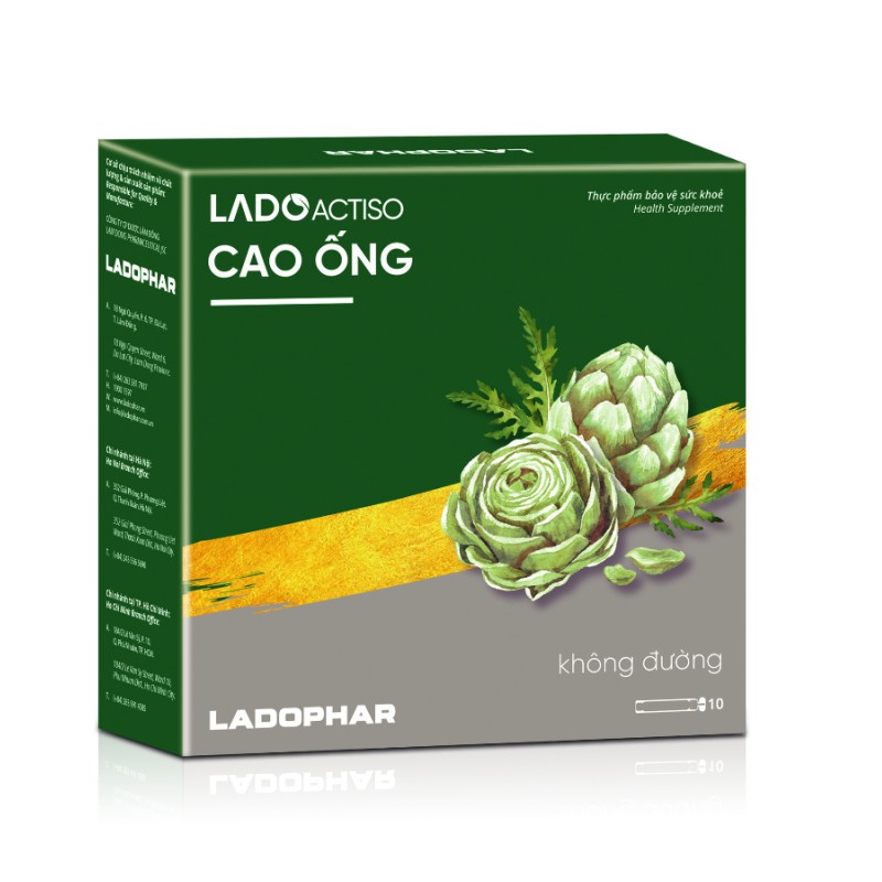 Cao nước Atiso không đường Ladophar hộp 10 ống x 10ml