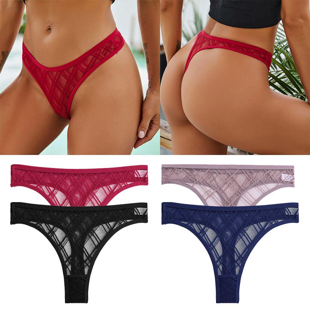 Quần Lót Lọt Khe Eo Thấp Phối Ren Lưới Phong Cách Quyến Rũ