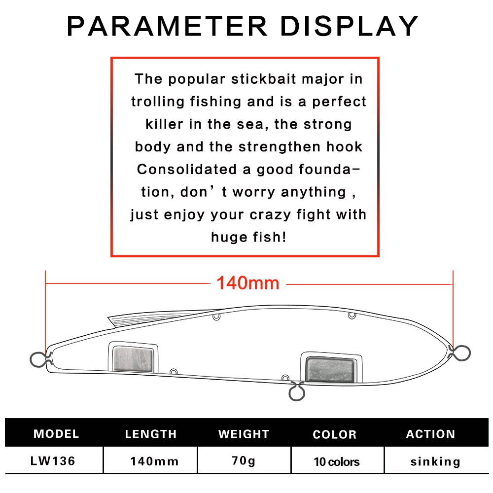 Mồi Câu Cá Nhân Tạo 14cm 70g 16cm 98g NBL9062
