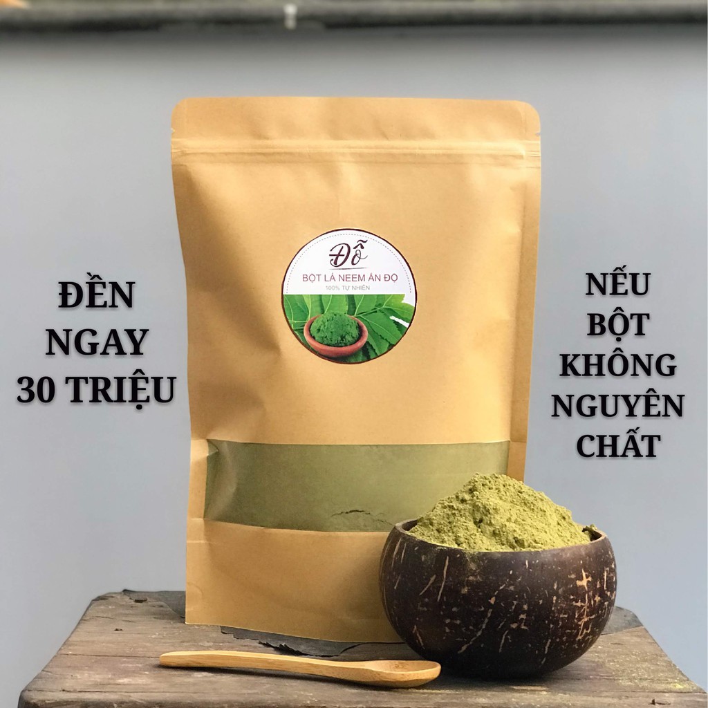 100g 250g bột lá Neem Ấn Độ nguyên chất 100% Handmade