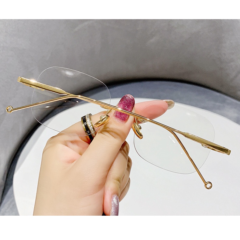 【-0°~-500°Mắt Kính Chống Ánh Sáng Xanh Không Viền Chống Mỏi Mắt Thời Trang Cho Nữ