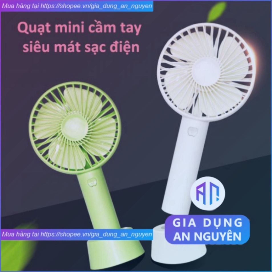 Quạt mini cầm tay tích điện sạc pin usb loại máy nhỏ để bàn 3 cấp độ gió làm mát nhỏ gọn siêu tiện lợi -GDAN