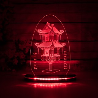 Mô Hình Đèn Led 3D Chùa Một Cột