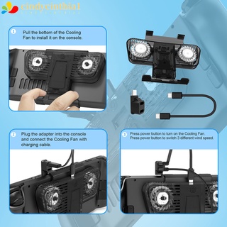 Cind Cooling Fan With Bracket Compatible For Steam Deck / Switch / OLED Console With Dual C-port Adapter Game