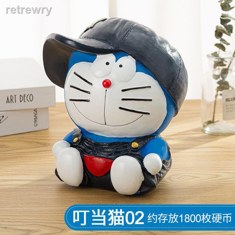 Ống Heo Tiết Kiệm Chống Rơi Hình Mèo Máy Doraemon Sáng Tạo Cho Bé Trai