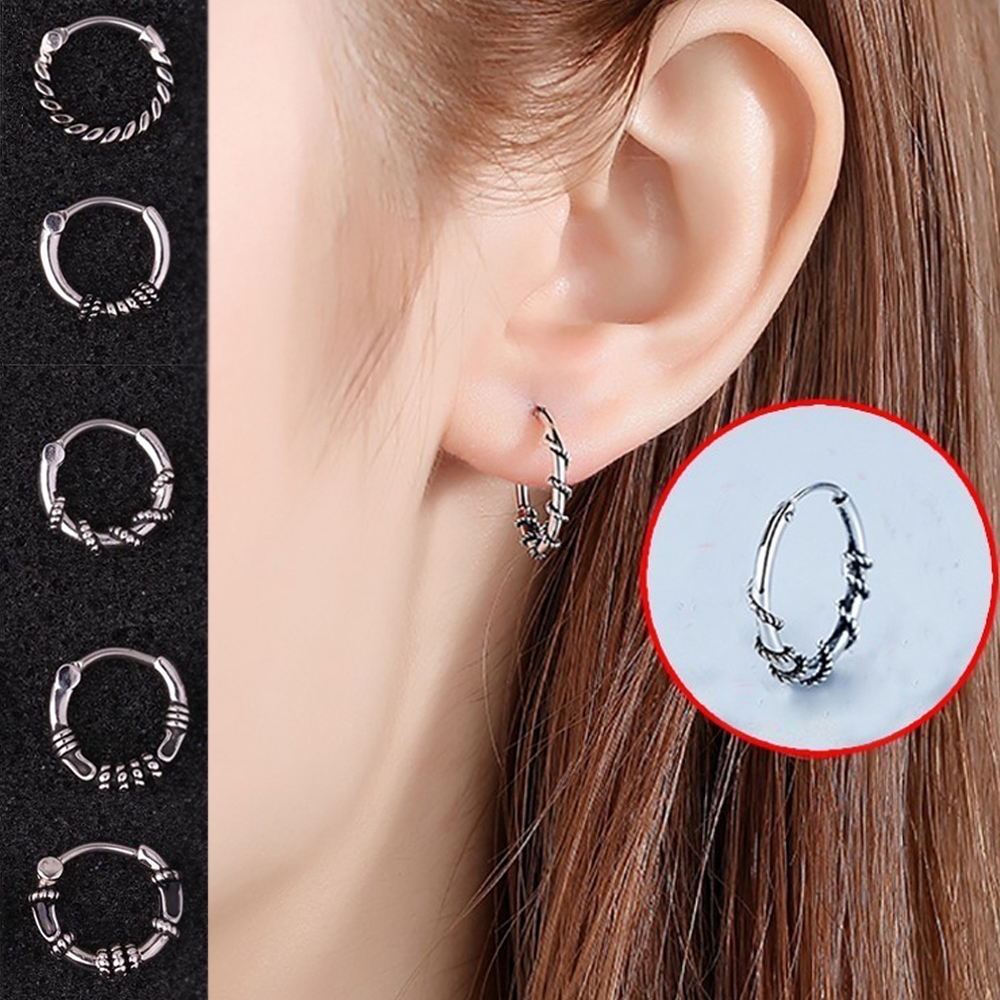 Đôi Khuyên Tai Hợp Kim Mạ Vàng / Bạc Kiểu Dáng Vòng Tròn Đính Đá Xinh Xắn Cho Nữ