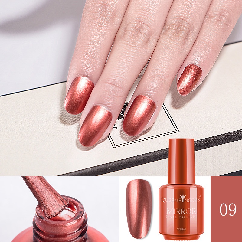 Sơn Gel Hot Màu Tráng Gương Bạc Sơn Móng Tay Tráng Gương Mau Khô Lâu Trôi Không Lộ 8ml 12 Màu Sắc Tùy Chọn Hiệu Zhifei