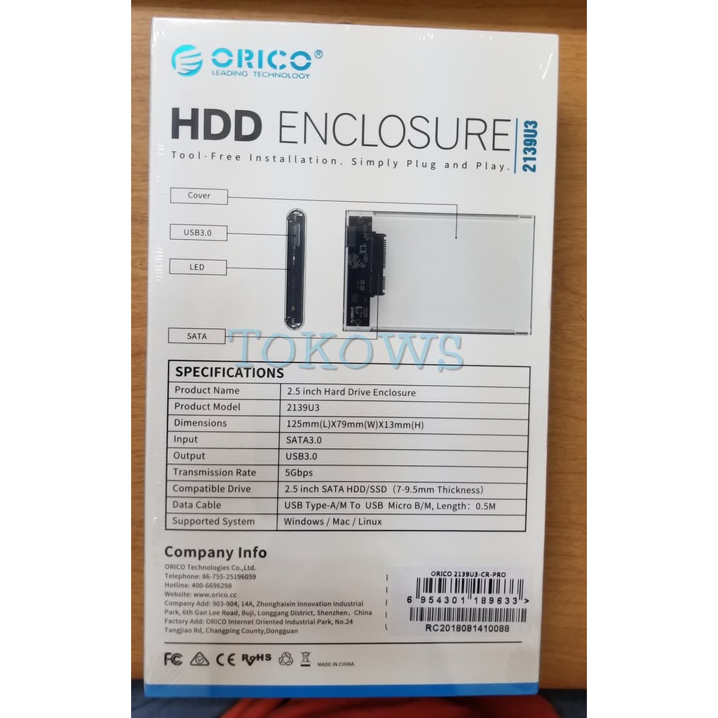 Hộp Đựng Ổ Cứng Ngoài Hdd 2.5 "Usb 3.0 - Orico 2139u3 | BigBuy360 - bigbuy360.vn