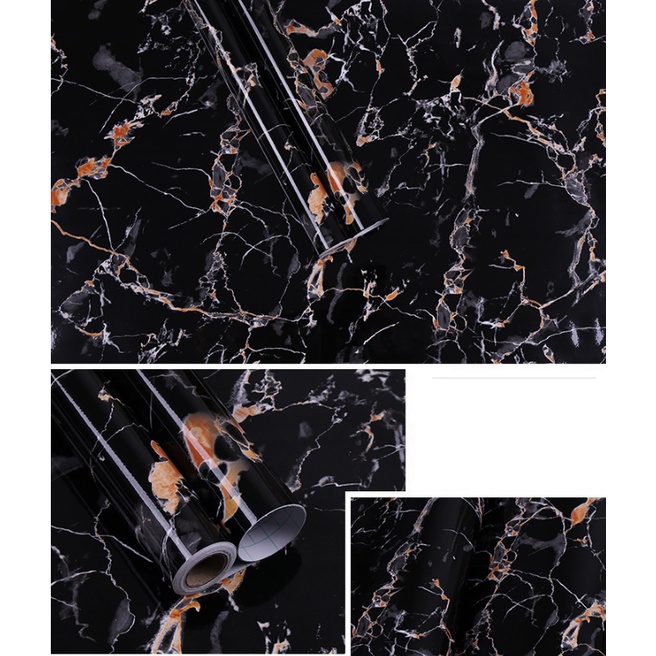 Decal dán tường ĐÁ ĐEN VÂN VÀNG KHỔ 60CM nhiều mẫu (giá 1m dài)