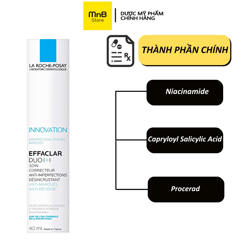 La Roche Posay Effaclar Duo Kem Dưỡng Giảm Mụn, Ngừa Thâm, Thông Thoáng Lỗ Chân Lông 40ml