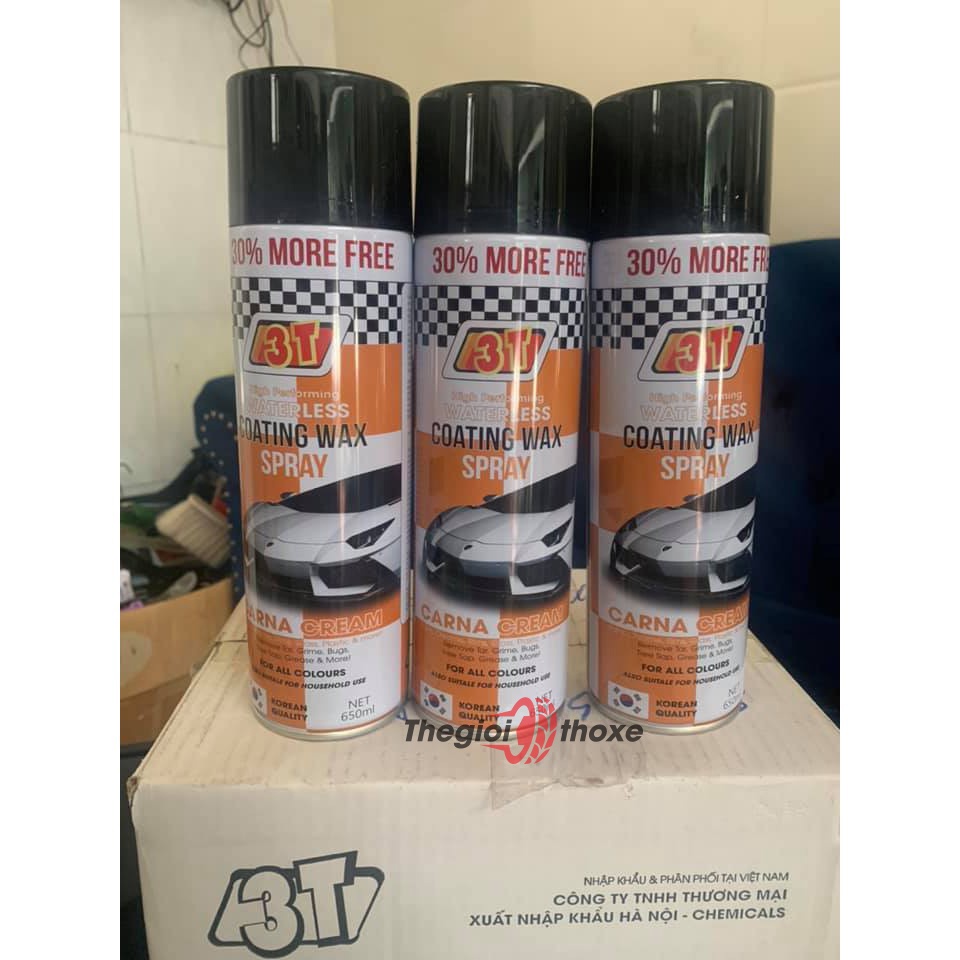 Bình xịt xóa vết xước 3T-Carna | Xi, kem đánh bóng xe cana dạng xịt tiện lợi | Chuyên dùng tẩy xước xe cho thợ sửa xe