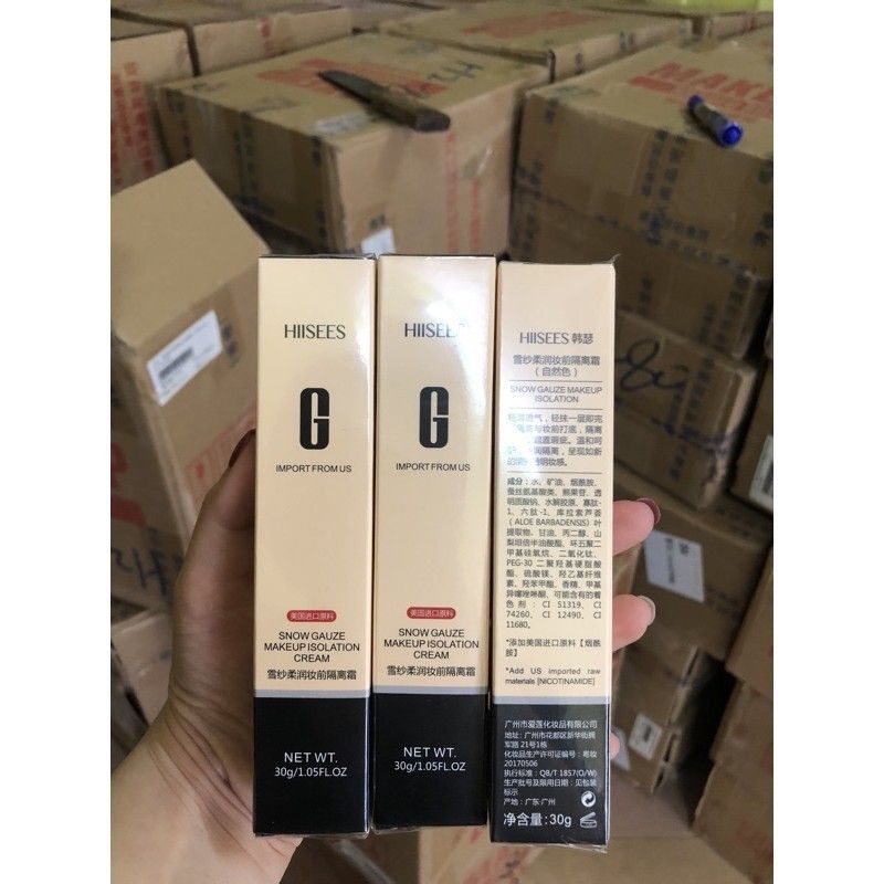 Kem Nền Che Khuyết ĐIểm Hiisees Chữ G 30ML KING DC Giúp Da Trắng Hồng Tự Nhiên Lâu Trôi Chống Nước