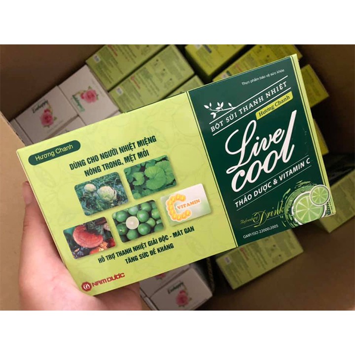 Bột Sủi Thanh Nhiệt Hương Chanh Live Cool (Hộp 10 gói) - Làm Từ Các Loại Thảo Dược & Vitamin C - Victory Pharmacy