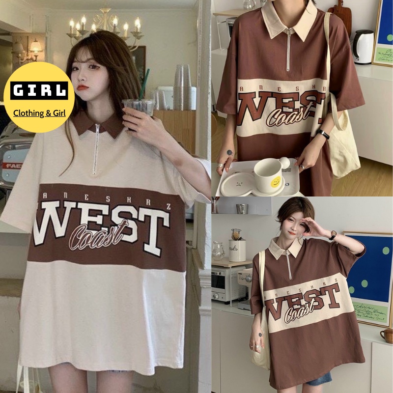 Áo Thun Polo West Coast Nam Nữ Kiểu Tay Lỡ Form Rộng Unisex Cao Cấp Girlvn.Pretty 465