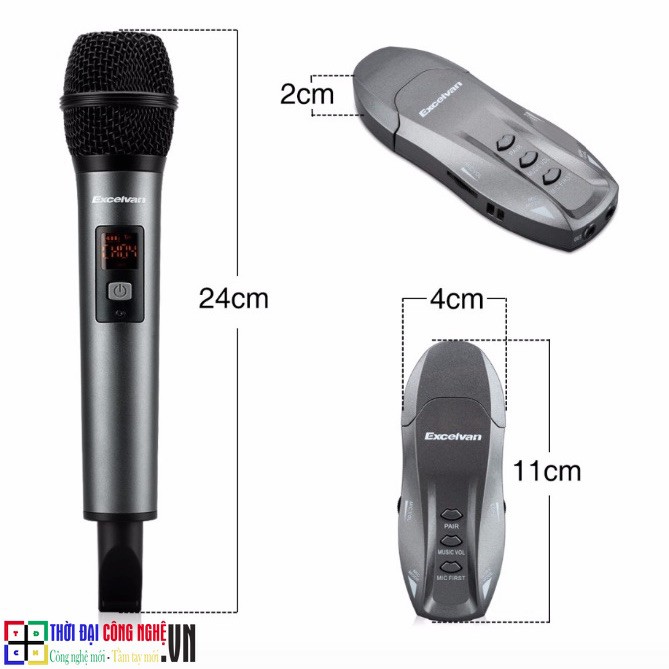 Micro Karaoke không dây Excelvan K18V, 01 mic, VHF