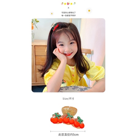 Kẹp Tóc Hình Hoa / Trái Cây Bằng Nhựa Resin Dễ Thương Xinh Xắn Cho Bé Gái