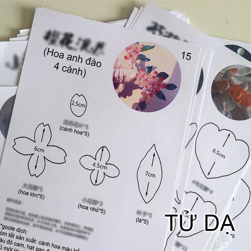 Tập tài liệu khuôn mẫu hoa nhựa co nhiệt làm trâm plastic shrink nhà Thất Bát Lạt hoặc Tử Dạ