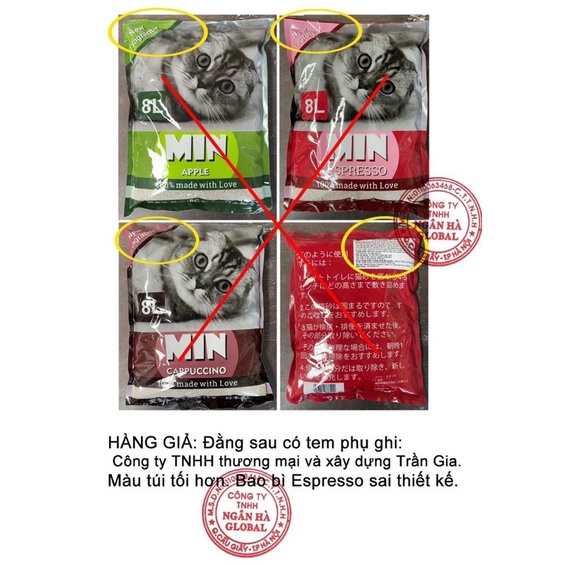 Cát Min 8L Chính Hãng - Cát Vệ Sinh Cho Mèo Ít Bụi Siêu Vón Cục