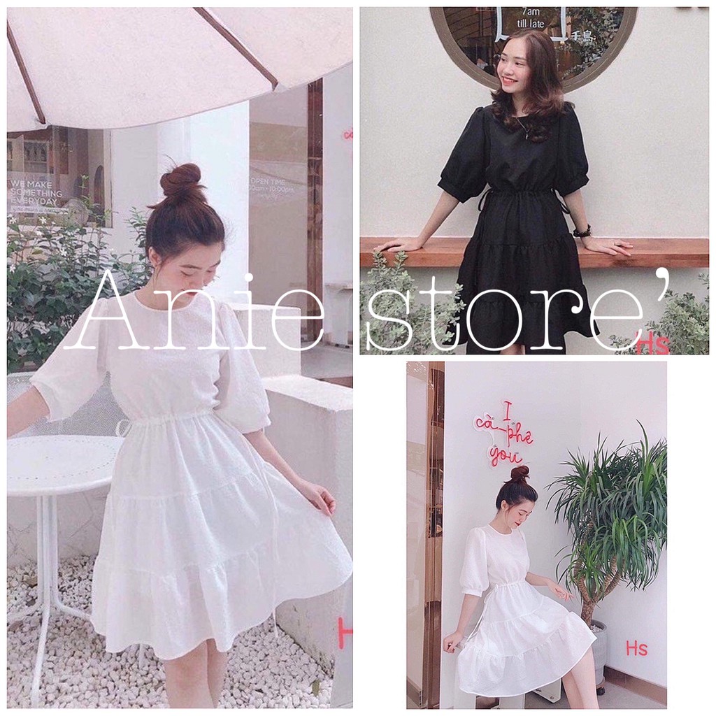 Đầm Nữ Tay Lỡ 3 Tầng Dây Eo 🦋 Váy Nữ Dáng Lỡ Buộc Eo 2 Màu | BigBuy360 - bigbuy360.vn