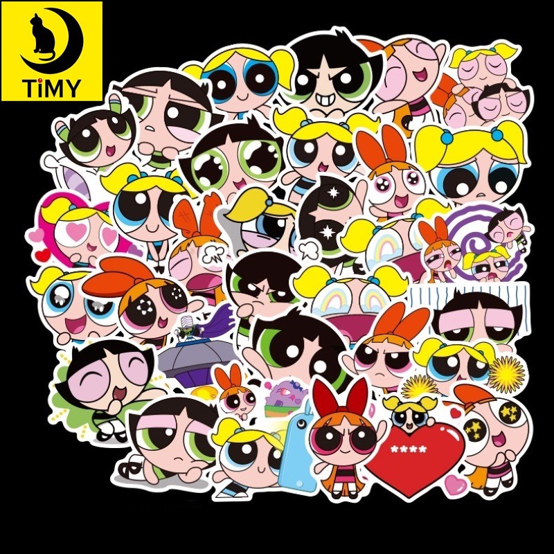 Sticker 50 miếng hình dán Những cô gái siêu nhân