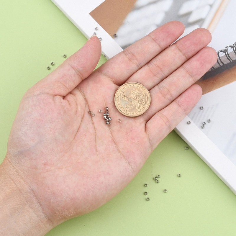 Bộ 100 hạt xâu BENECREAT bằng thép không gỉ 304 mạ vàng hồng 1.5mm ~ 8mm nhiều màu sắc