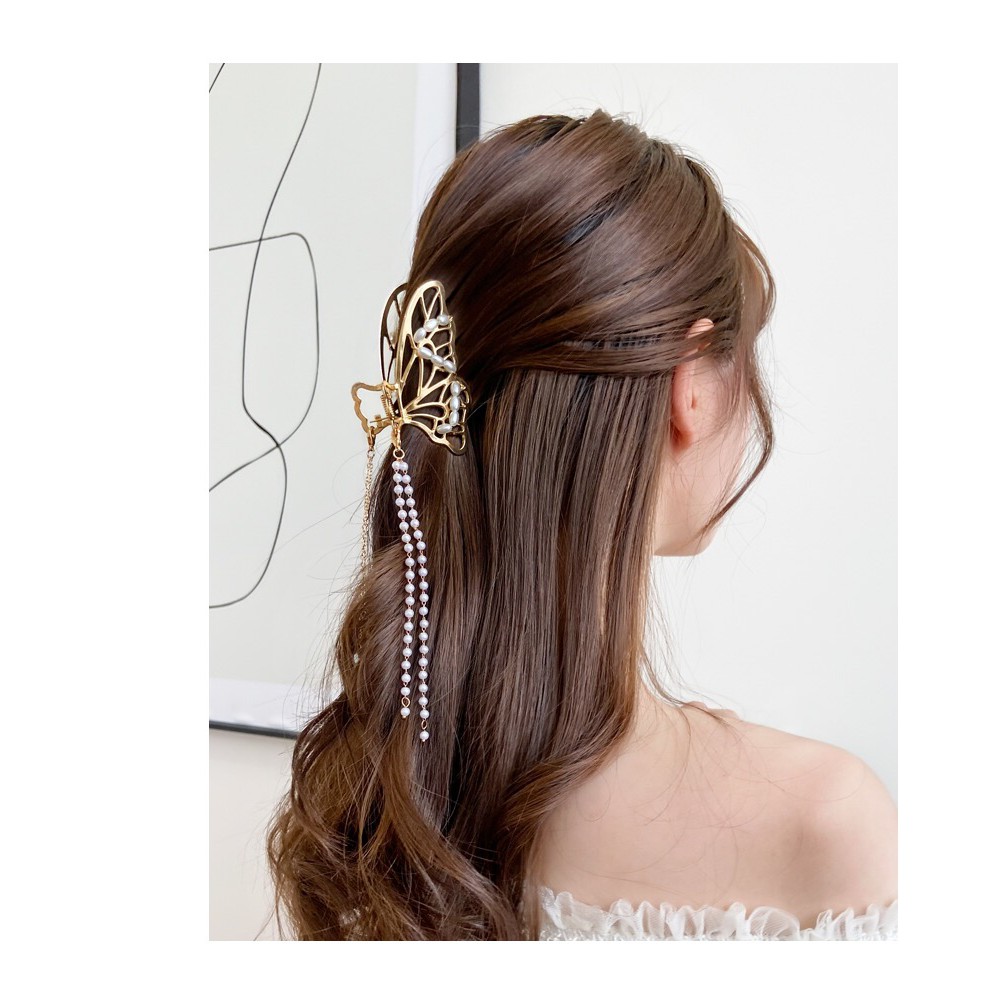 [Sẵn Hàng] Kẹp Càng Cua Kim Loại Dây Xích Phong Cách Hàn Quốc Sang Chảnh Mainia Shop