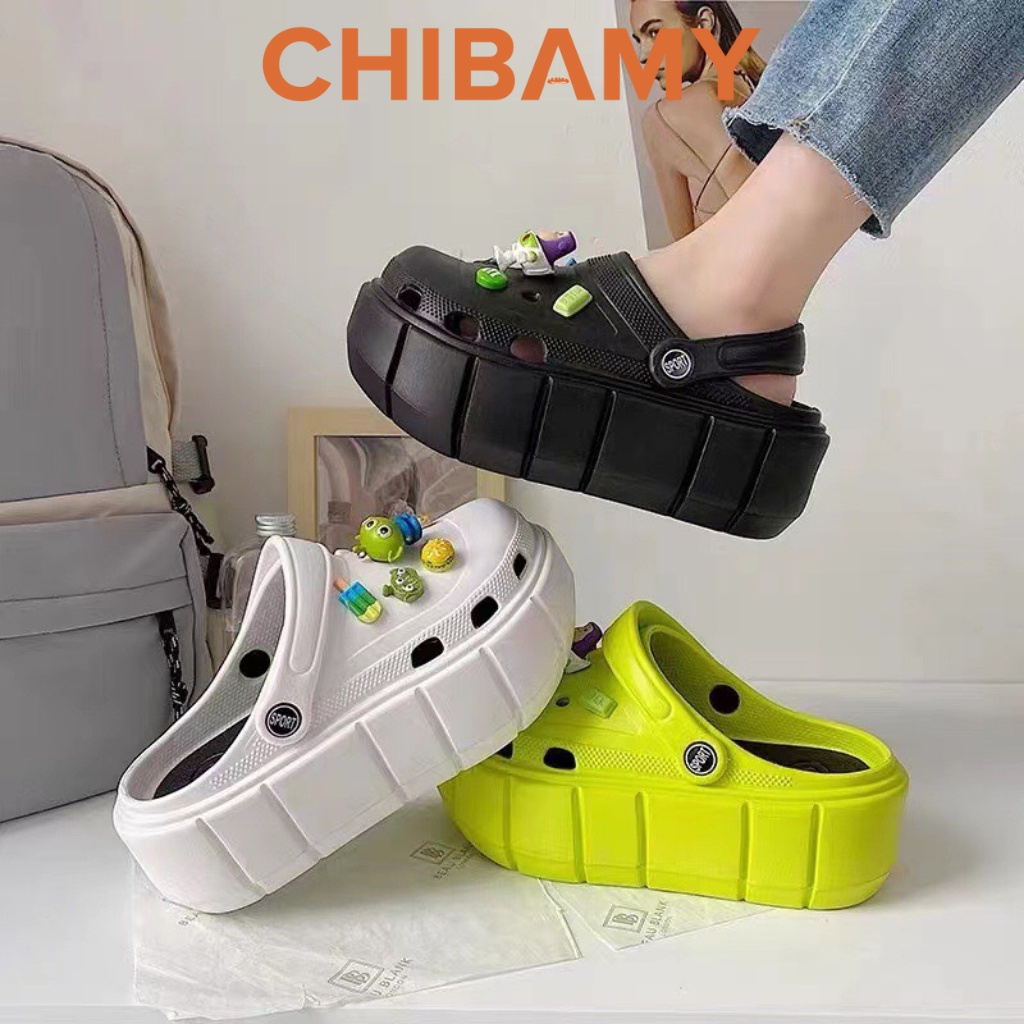 Dép sục Cross nữ đế EVA siêu nhẹ cao 6cm CHIBAMY có gắn sticker hot hit