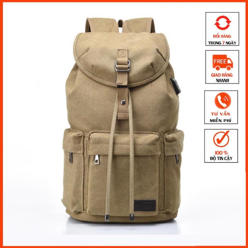 Balo nam vải bố Cao Cấp đi làm đi du lịch chứa laptop 15,6 inch-Balo nữ canvas