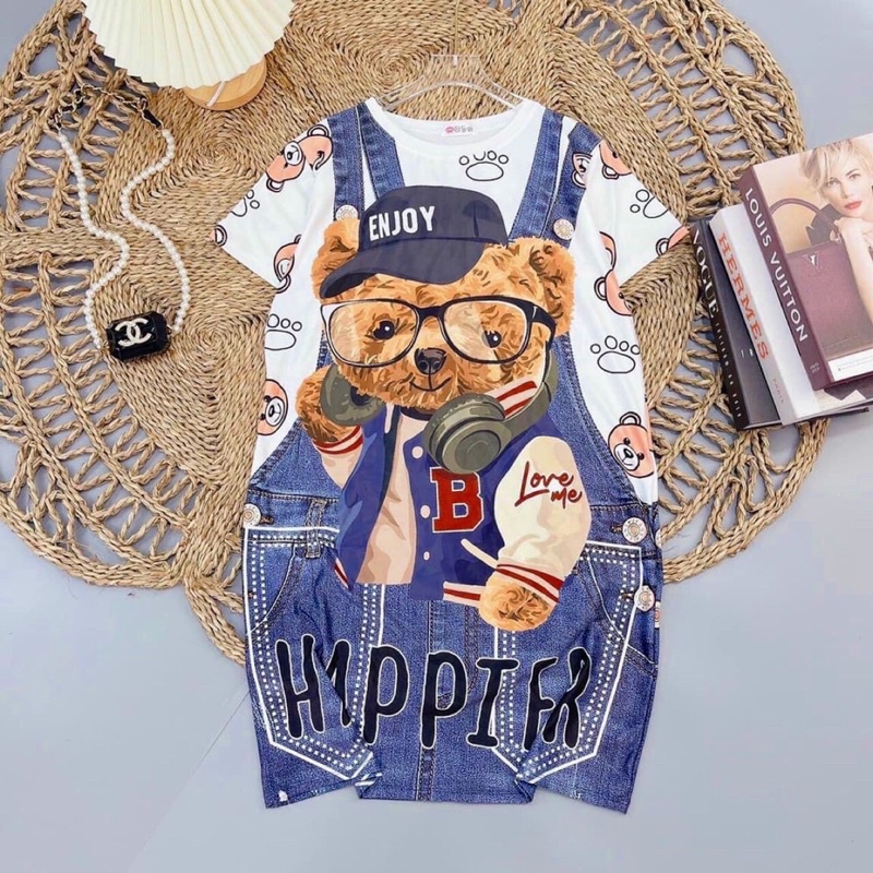 Váy suông giả yếm bé gái