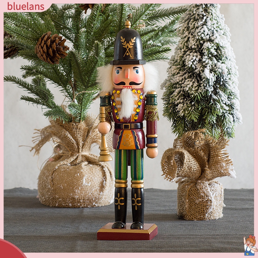 Set 2 Mô Hình Gỗ Nutcracker Trang Trí Giáng Sinh