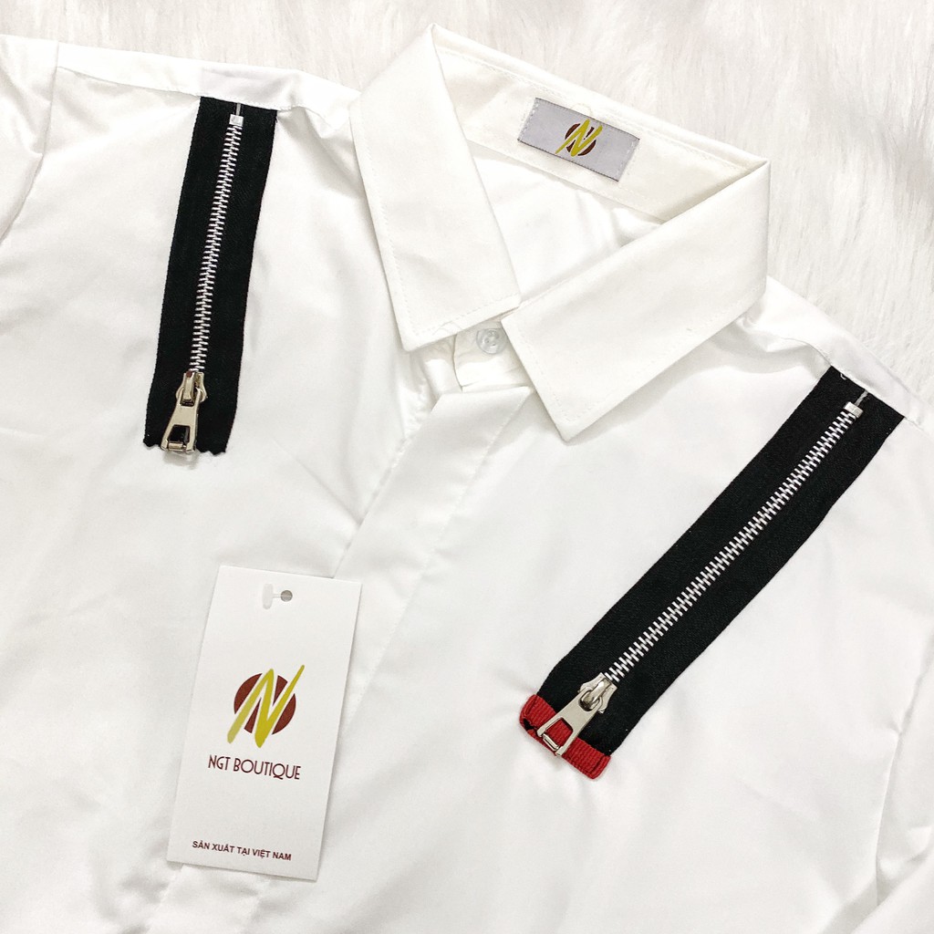 Áo Sơ Mi Nam Trắng Mix Khóa Vai Dài Tay Cực đẹp, Cao Cấp [ Giá cam kết rẻ nhất ] | BigBuy360 - bigbuy360.vn