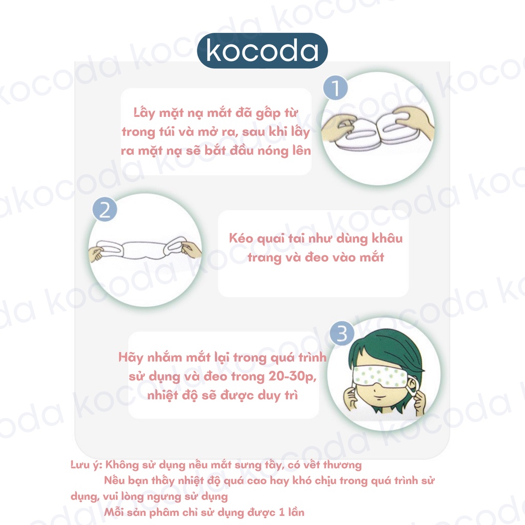 Miếng chườm mắt nóng giảm mỏi mắt giúp mắt thư giãn bằng hơi nước - KOCODA