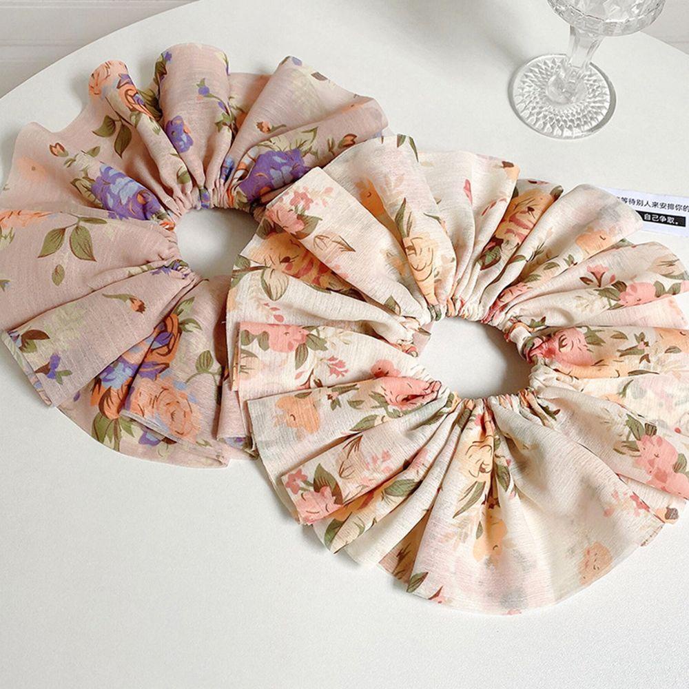 NICKOLAS Dây Cột Tóc Co Dãn Mềm Mại In Họa Tiết Hoa Thời Trang Cho Nữ