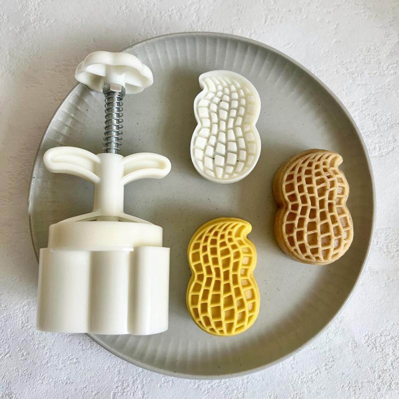 Khuôn Nhựa Nhấn Tay Làm Bánh Trung Thu Hình Hạt Đậu Phộng Dễ Thương 75g DIY