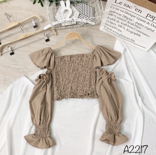 Áo nhíu thun rớt vai ( hình thật, đổi trả nếu không giống hình )
