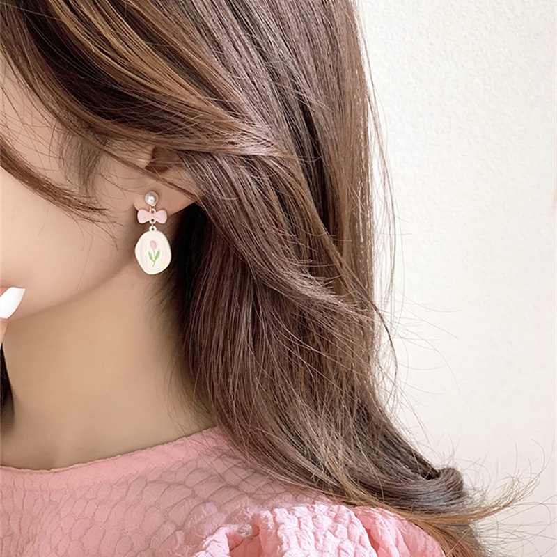 Đôi Bông Tai Hoa Tulip Thời Trang Hàn Quốc