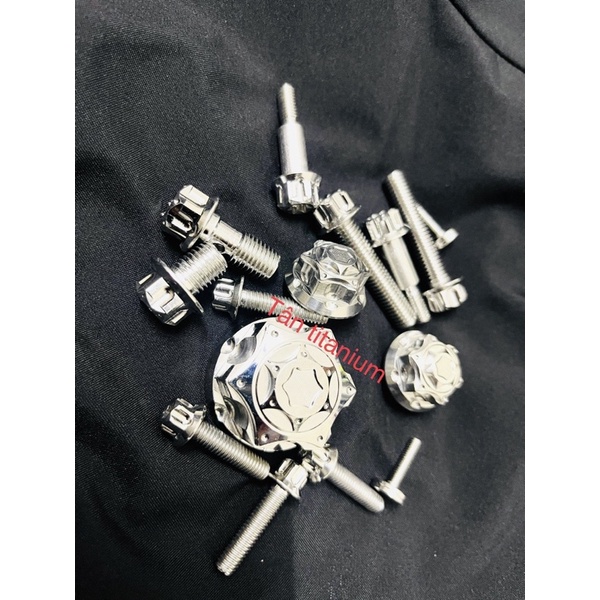 FULL 15 ỐC SALAYA INOX 304 CHÍNH HÃNG GẮN GIDONG XE RAIDER/SATRIA/SONIC CỰC ĐẸP