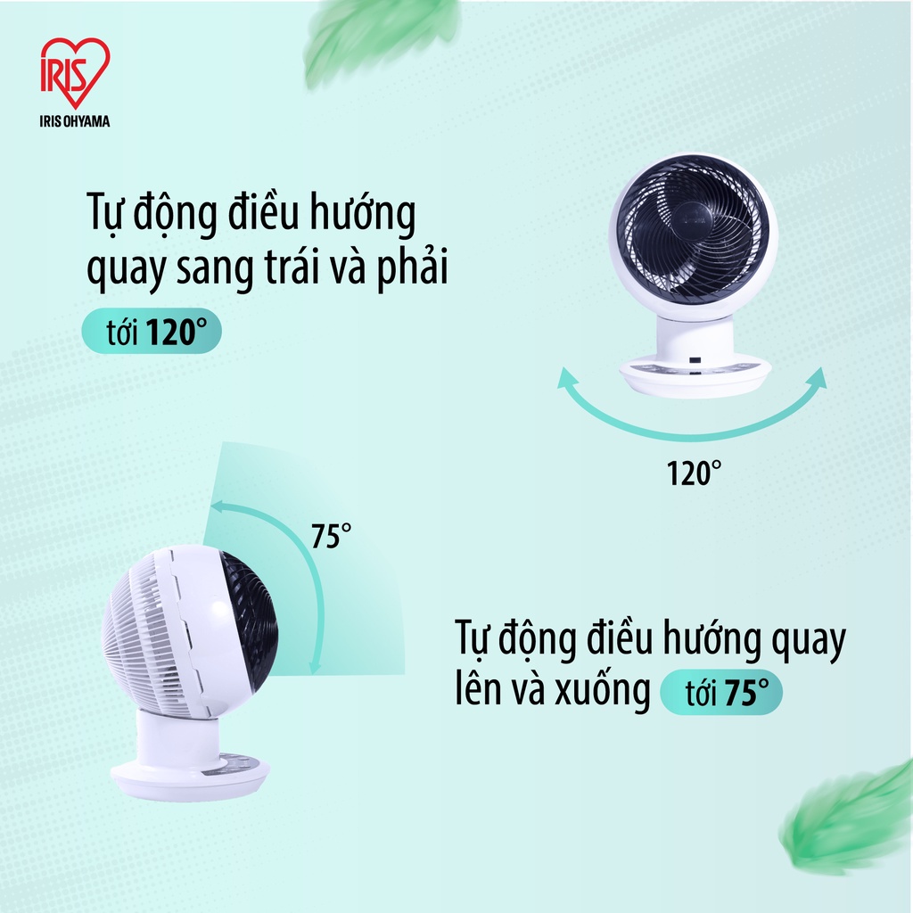 Quạt đối lưu không khí Iris Ohyama SDC15T - Quạt điện để bàn giúp tuần hoàn không khí, sử dụng cho văn phòng/ gia đình