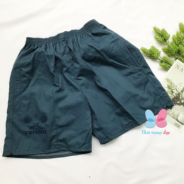 Quần đùi nam từ 48kg - 65kg - ĐÁY THẲNG - vải kate dày mềm - Quần short nam in cây vợt - VOTTHANG