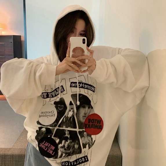 Áo Hoodie Form Rộng Thời Trang Năng Động Cho Nữ