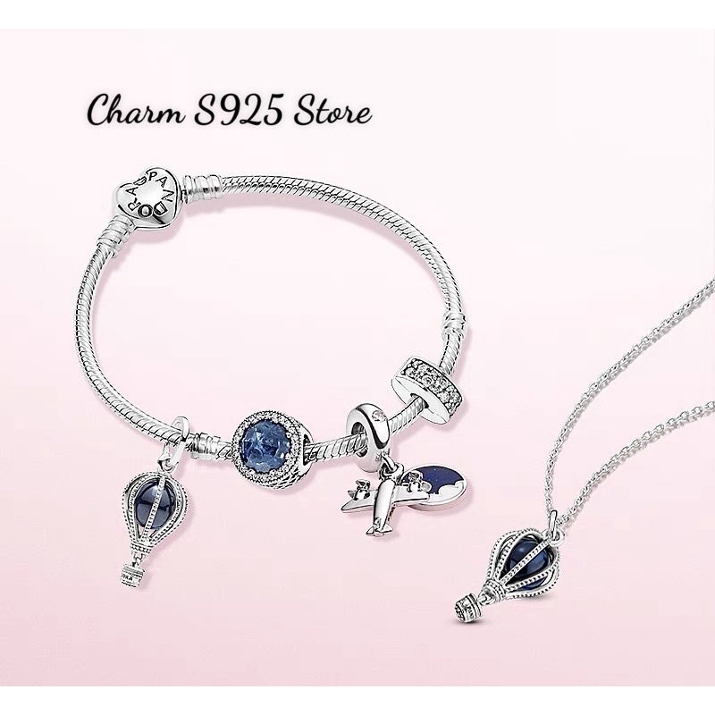 charm pan treo khinh khí cầu bạc s925 cao cấp