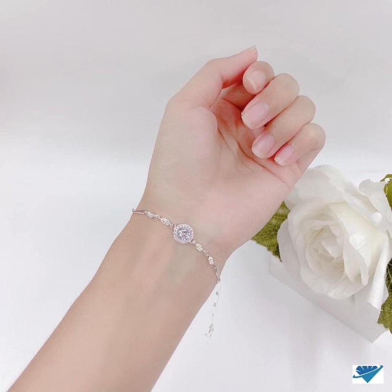 Vòng tay bạc mặt đá lớn Choco Jewelry