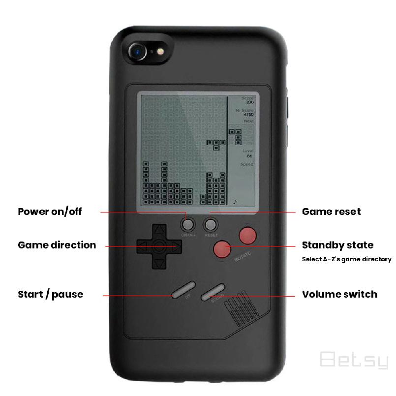 Retro GB Gameboy Phone Cases For iPhone 6 6s 7 8 Plus Soft TPU Can Play Blokus Game Console Cover For iPhone X XS Max XR