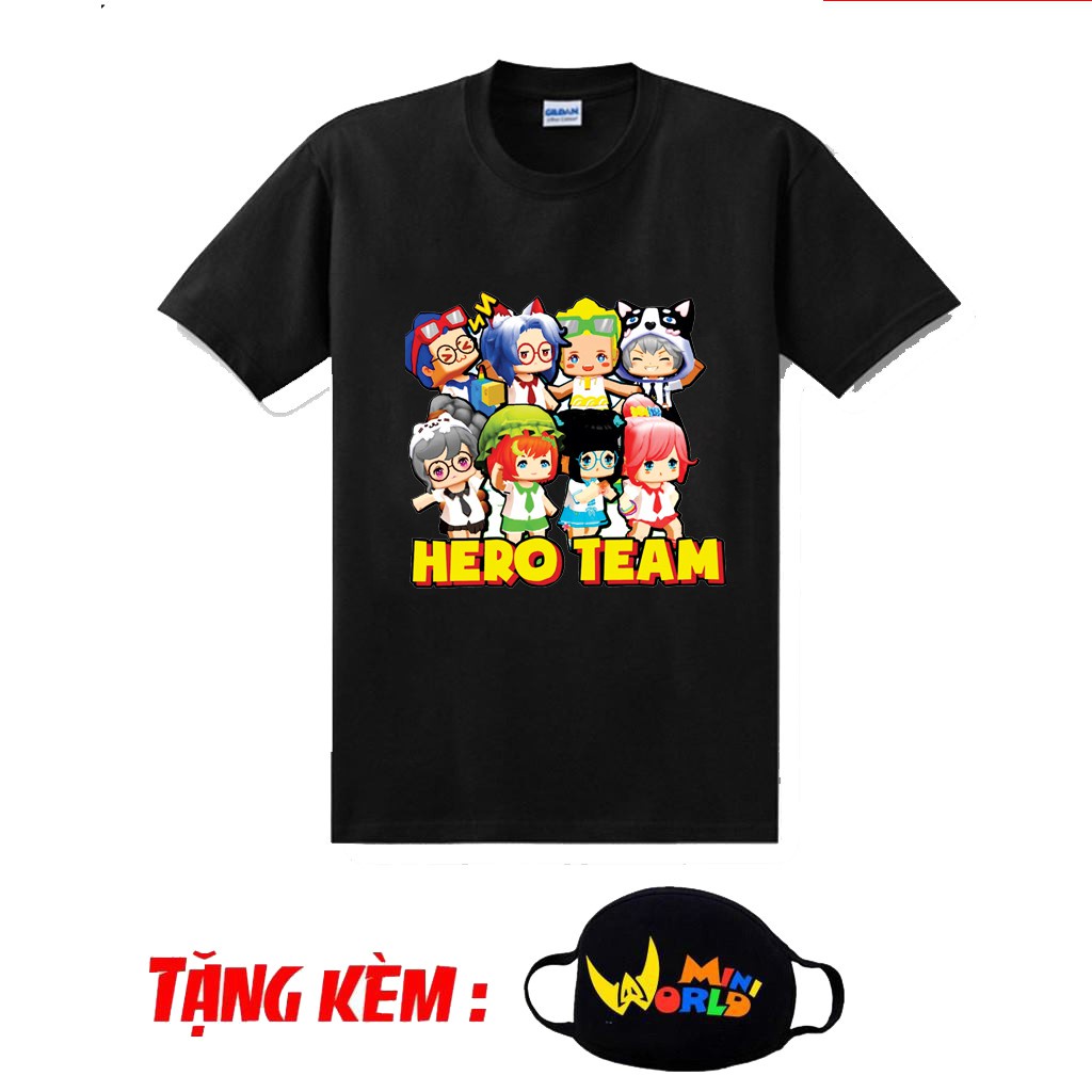 Áo thun Hero Team V3, áo phông Mini World thun cotton mẫu mới đẹp tặng kèm bịt mặt giá rẻ