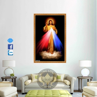 TRANH DÁN TƯỜNG 3D CHÚ GIÊ SU - TRANH LÒNG CHÚA THƯƠNG XÓT DÁN TƯỜNG MIMONSHOP