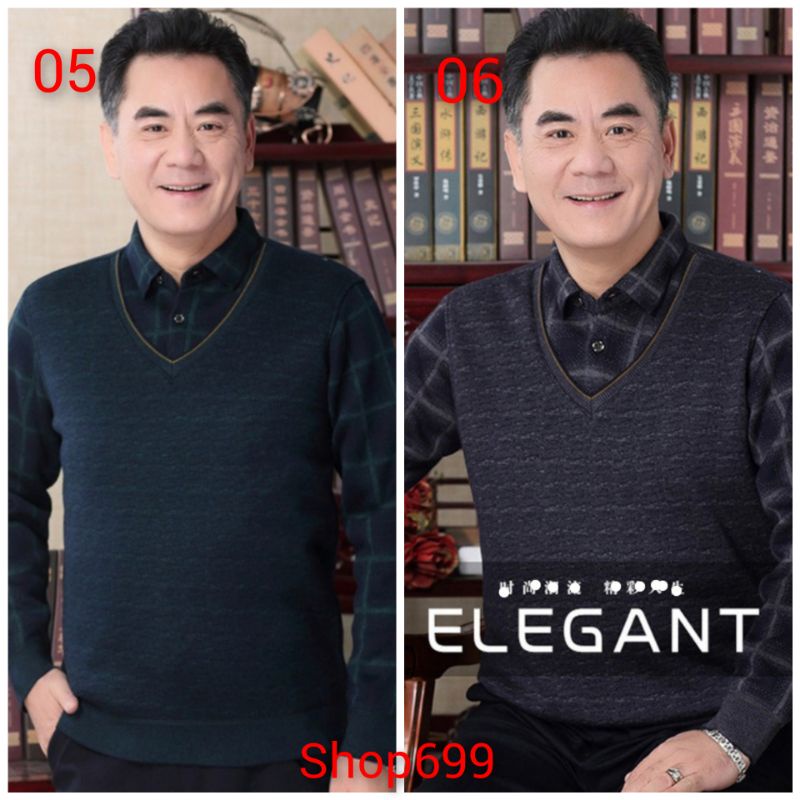 ÁO LEN LÓT LÔNG PHỐI SƠ MI QUÀ TẶNG CHO BỐ HÀNG QUẢNG CHÂU CAO CẤP