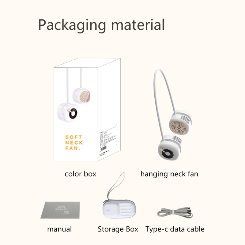 Quạt USB Mini Đeo Cổ Không Cánh Tiện Dụng