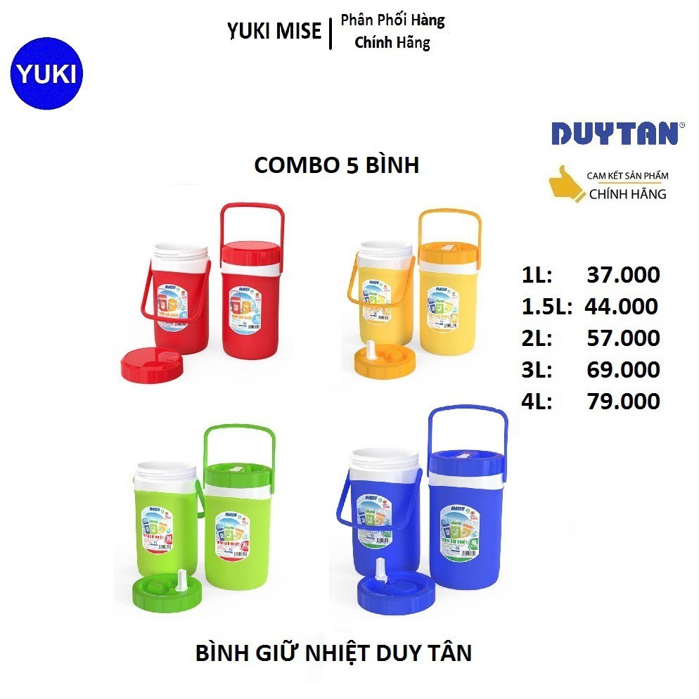 Combo 5 Bình giữ nhiệt Duy Tân Cao Cấp YUKI MISE Phân Phối Chính Hãng💯