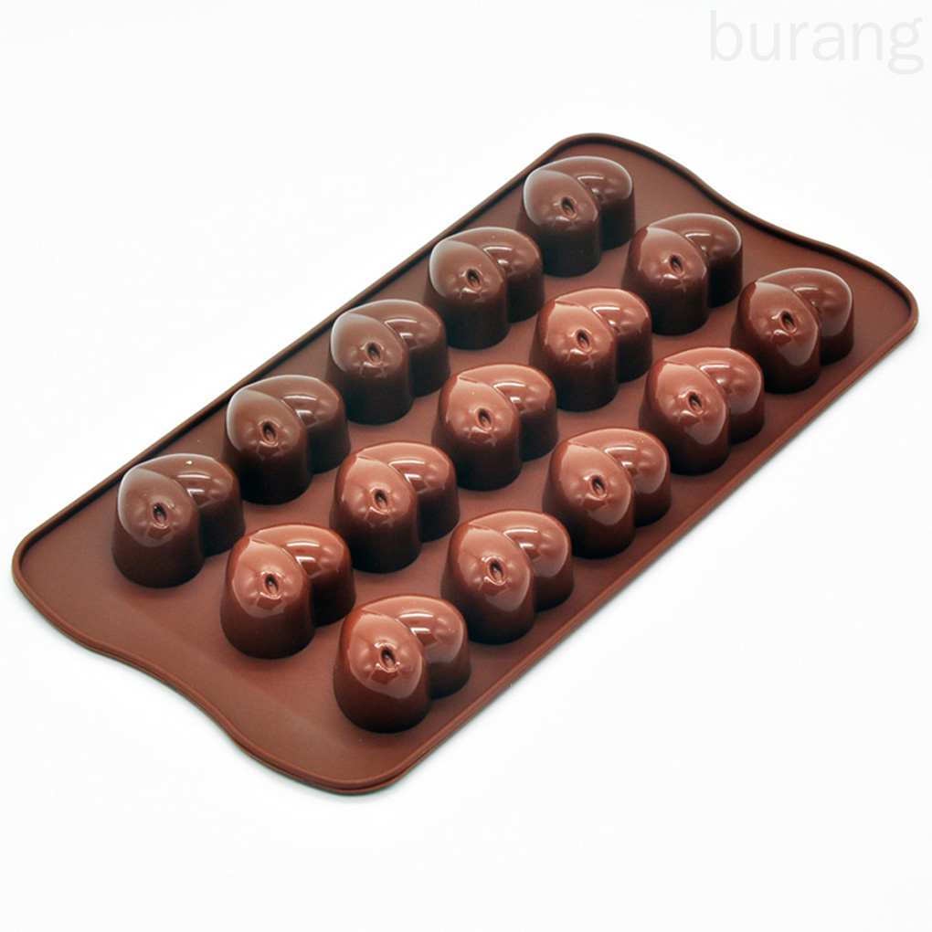 Khuôn Silicone Tạo Hình Làm Bánh Kẹo Hình Trái Tim 3d 15 Ngăn